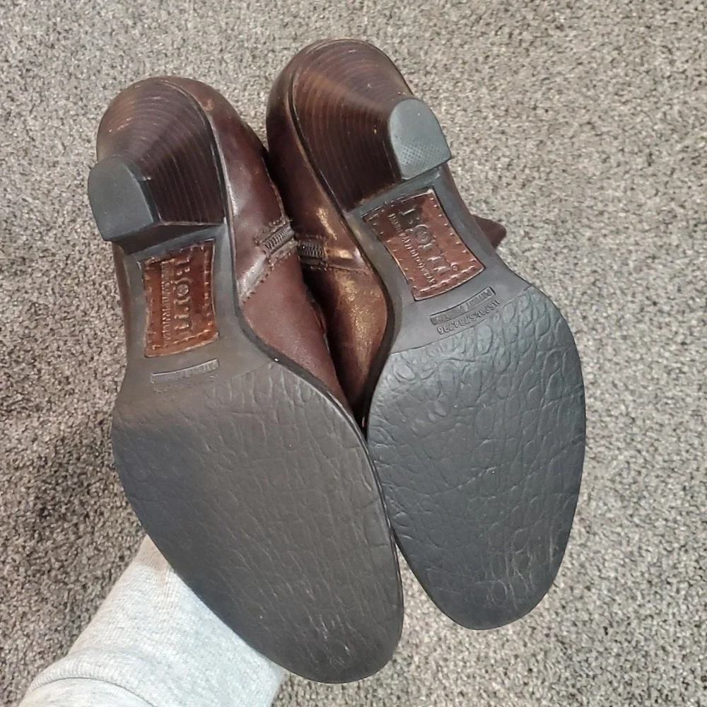 Born Women Leather Tall Heels Boots shoes s 6 - Picture 10 of 13
